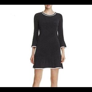 Michael Kors Polka Dot Knit Dress with Flounce